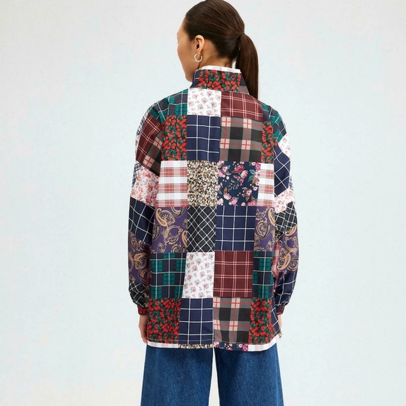 Touché Privé Patterend Patchwork Windcover Shortcoat Size Worn Once - Picture 2 of 2